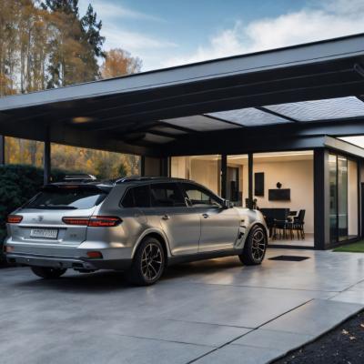 Modern Steel Carport Family Home Modern House Back 1 Min